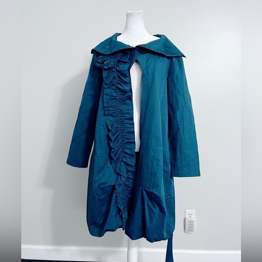 Samuel Dong New! Rare Iconic Ruffle Belted Coat - Picture 4 of 8